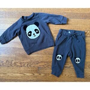 H&M Panda Sweatsuit Size 9 Months